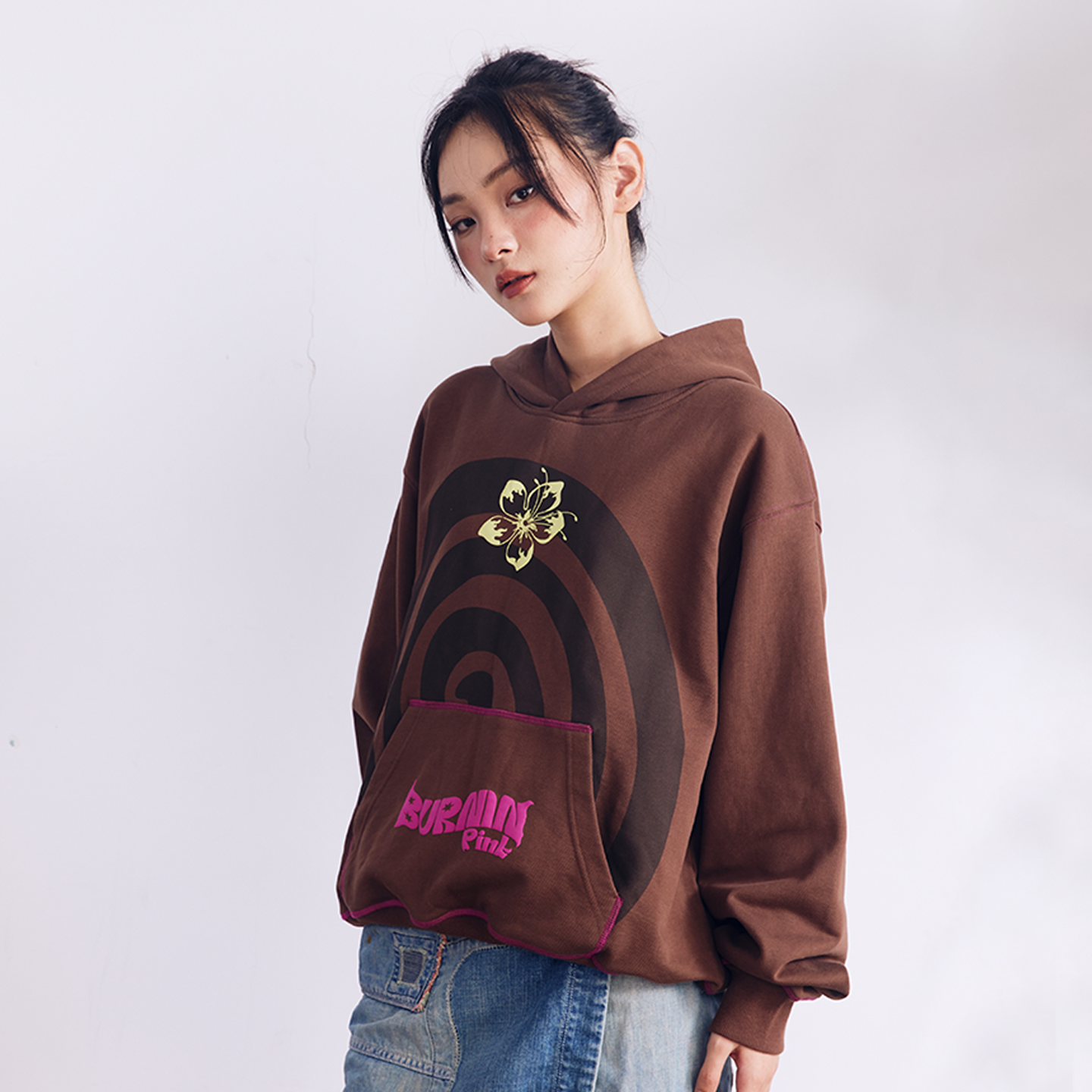 BURNIN* Swirl Contrast Color Foam Hoodie - PSYLOS 1, BURNIN* Swirl Contrast Color Foam Hoodie, Hoodie, Burnin, PSYLOS 1